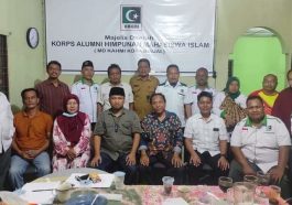 Foto bersama para pengurus MW KAHMI Sumut dan MD KAHMI Binjai di sela-sela Rakorsus di Kota Binjai, Sumut, pada Senin (24/1/2022). Foto Mudanews.com