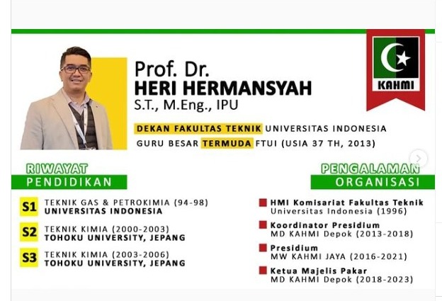 Profil Heri Hermansyah, Mantan Dewan Pakar MD KAHMI Depok